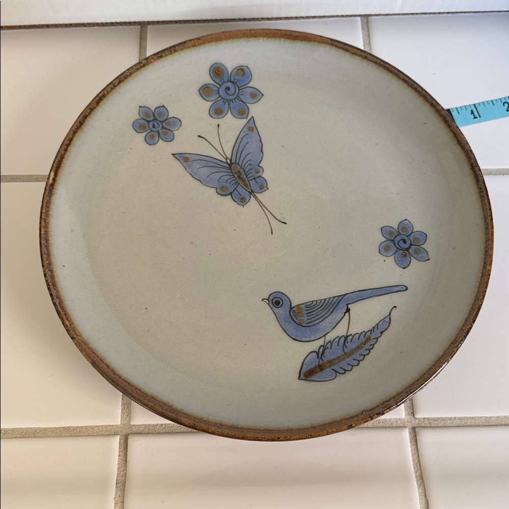 Ken Edwards Mexican TONALA POTTERY El Palomar 10” plate #6 🐈‍⬛